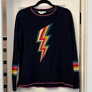 Boden Navy Sweater with Pink Trim